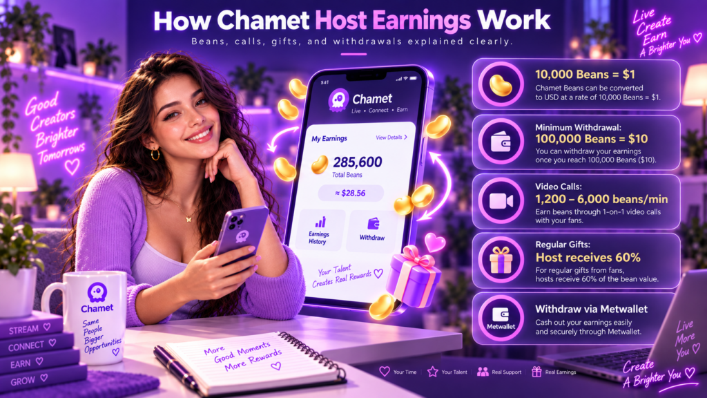 How Chamet Host Earnings Work